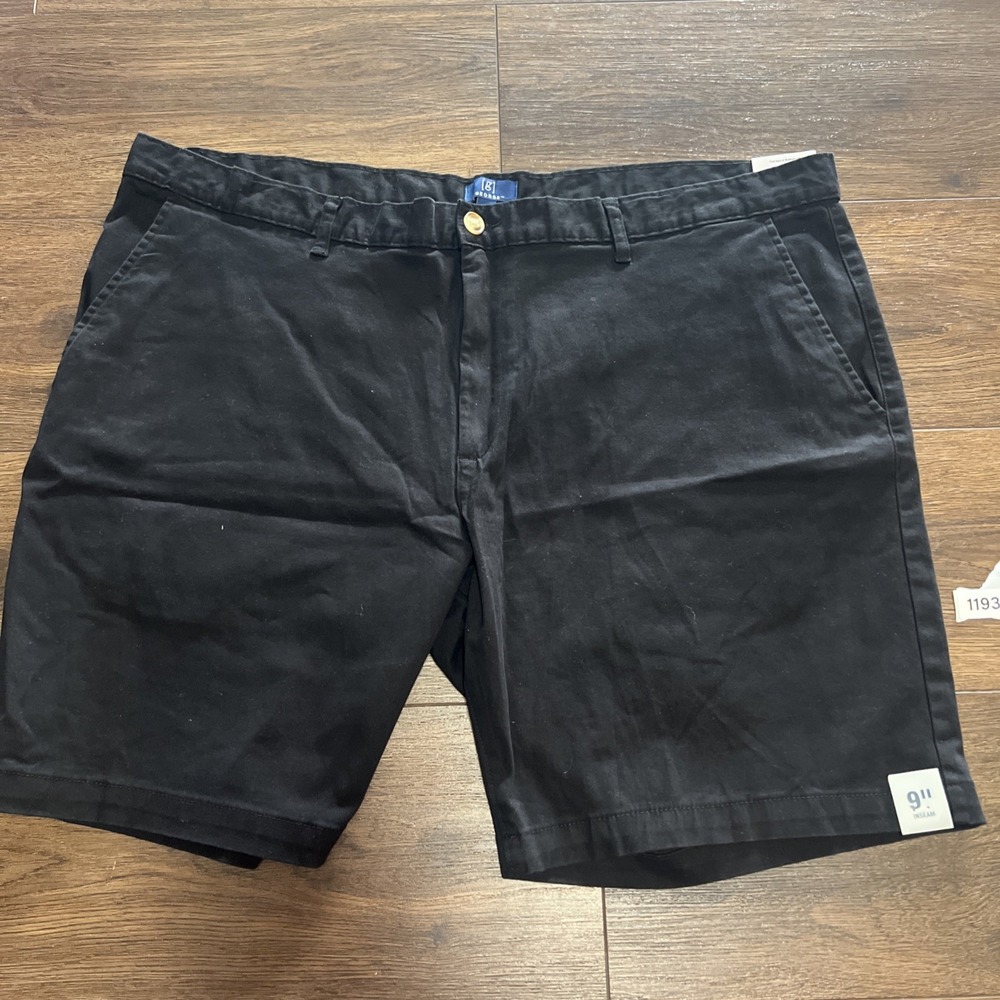 George Above The Knee Flat Front Stretch Short Black Soot Size 46 9" 2 Pack